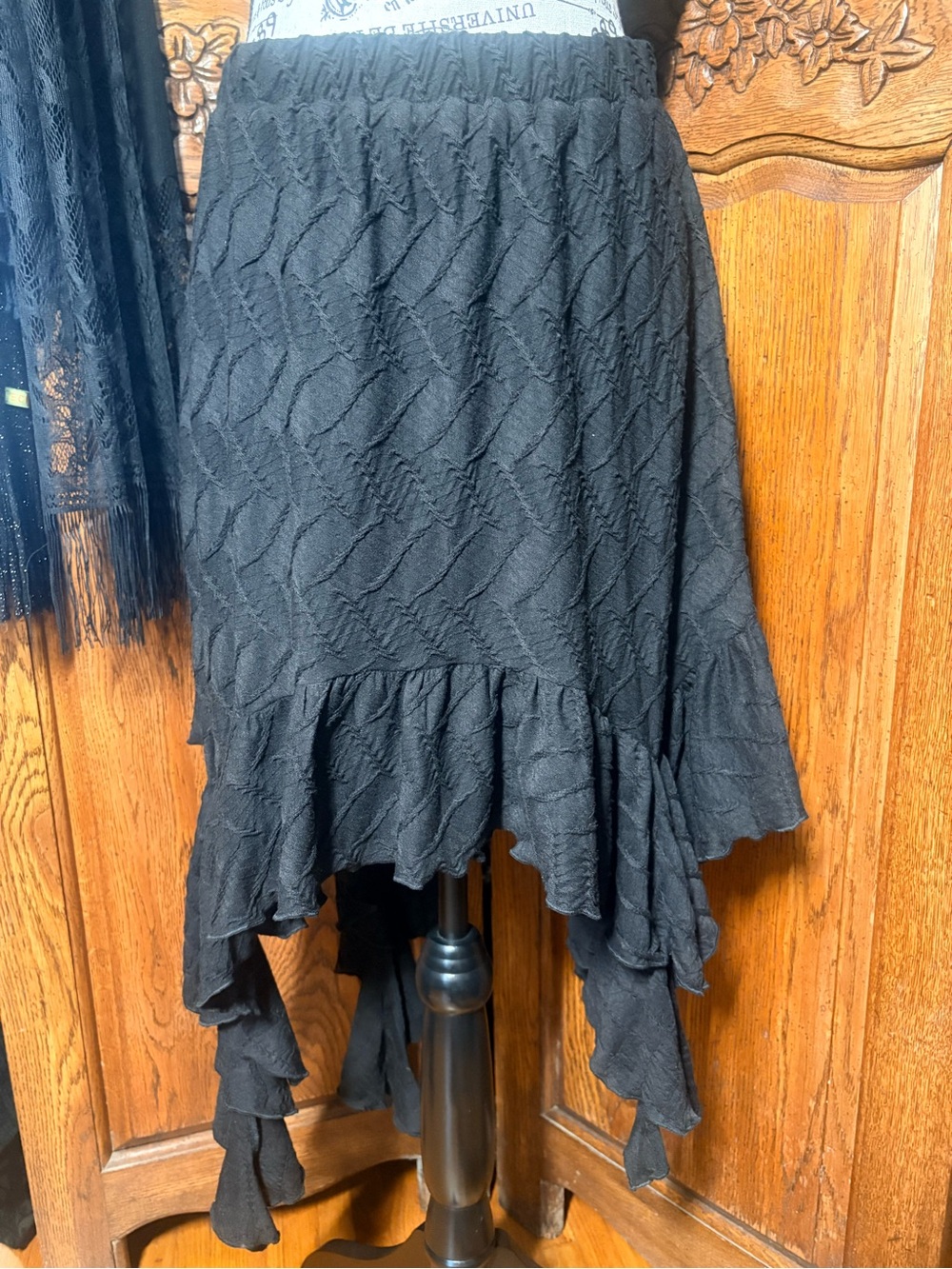 KillStar Black Ruffled Asymmetric Women's Skirt